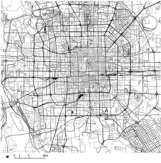 從黑白城市路網圖看中外最典型的帶狀網格狀環狀和組團式城市布局