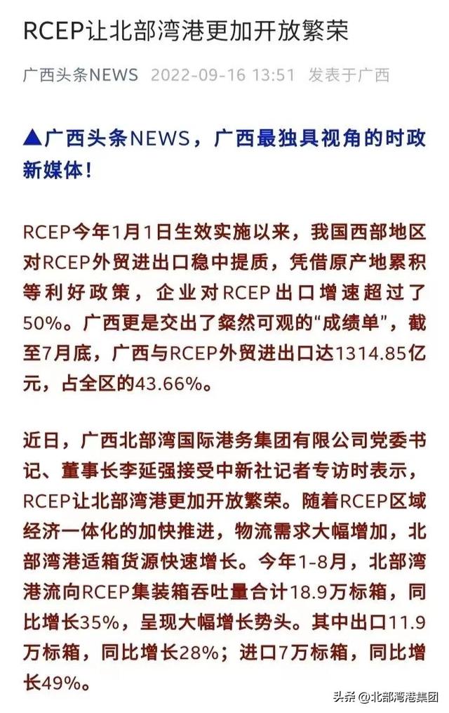 中新社专访李延强：RCEP让北部湾港更加开放繁荣