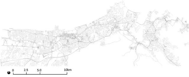 從黑白城市路網圖看中外最典型的帶狀網格狀環狀和組團式城市布局