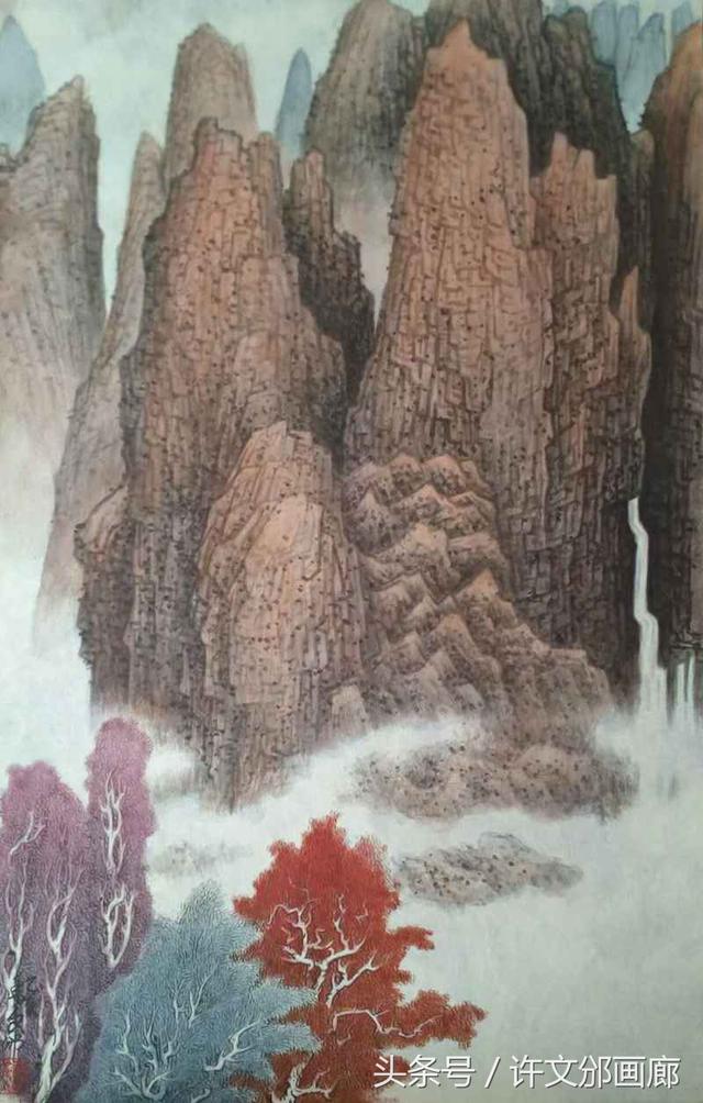 著名国画家许文邠作品《桂林月牙山》欣赏