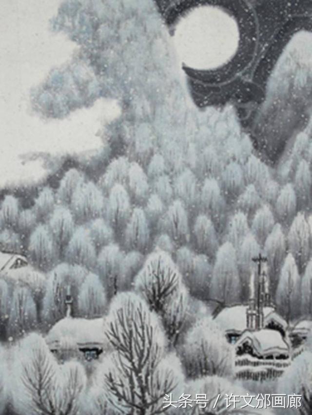 著名国画家许文邠作品《桂林月牙山》欣赏