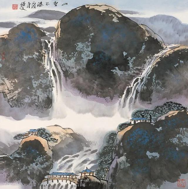 他笔下的江南山水灵秀葱郁，不失辽阔意远