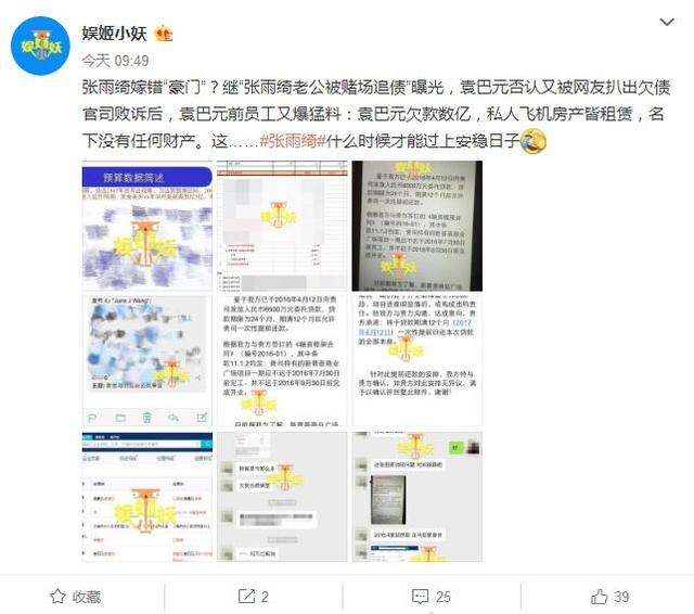 張雨绮老公被曝欠債3個億，曬的私人飛機都是租的？