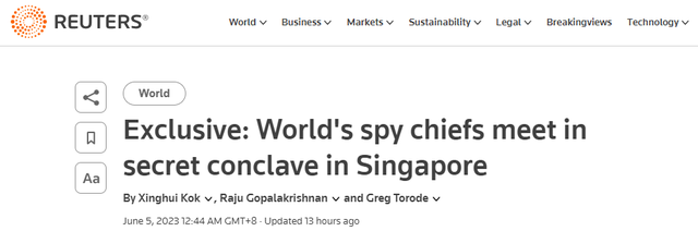 中美等20國情報官，在新加坡碰頭，沒請俄烏，俄方很想知道談了啥