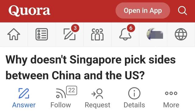新加坡人的明智回答：爲什麽新加坡不在中國和美國之間選邊站？