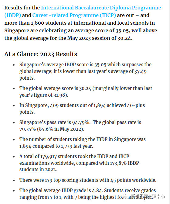 2023年IB成绩出炉，新加坡学校平均分数高出全球平均值5分
